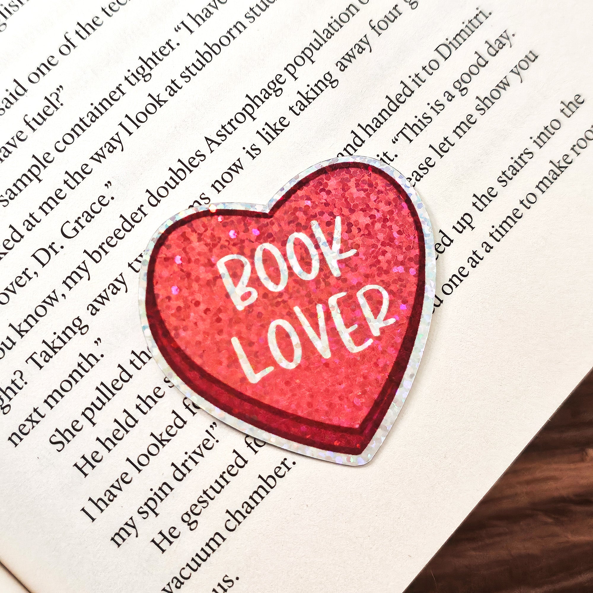 Book Lover Glitter Sticker