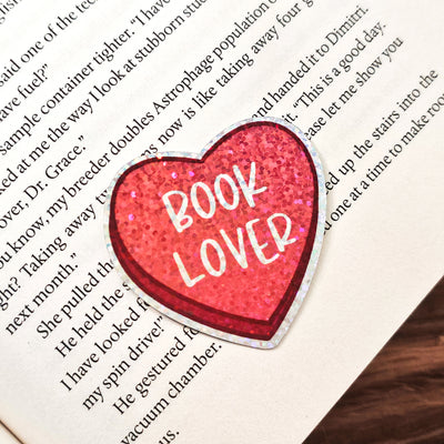 Book Lover Glitter Sticker