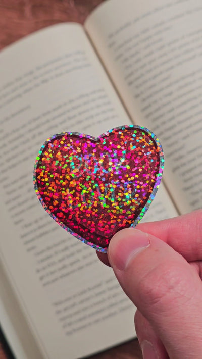 Book Lover Glitter Sticker